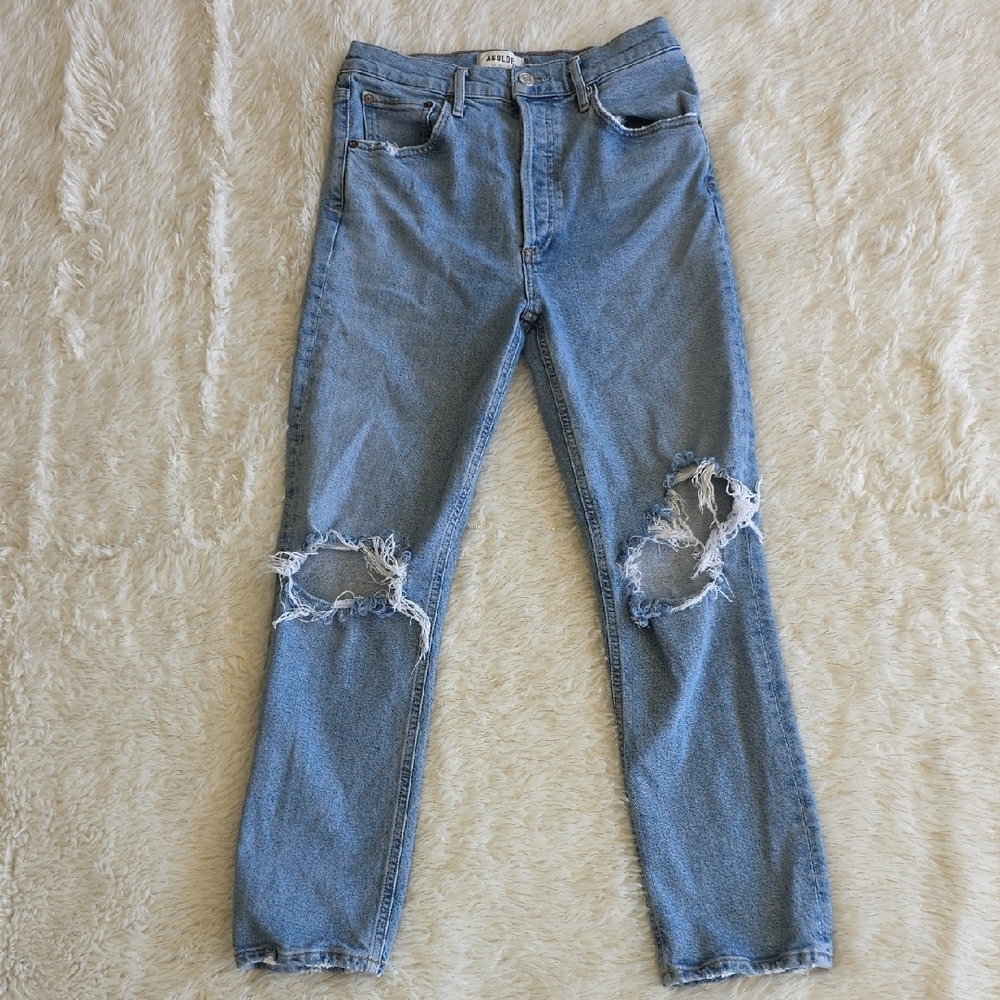 AGOLDE Riley High Rise Straight Crop Jeans in‎ Whiplash - Size 27